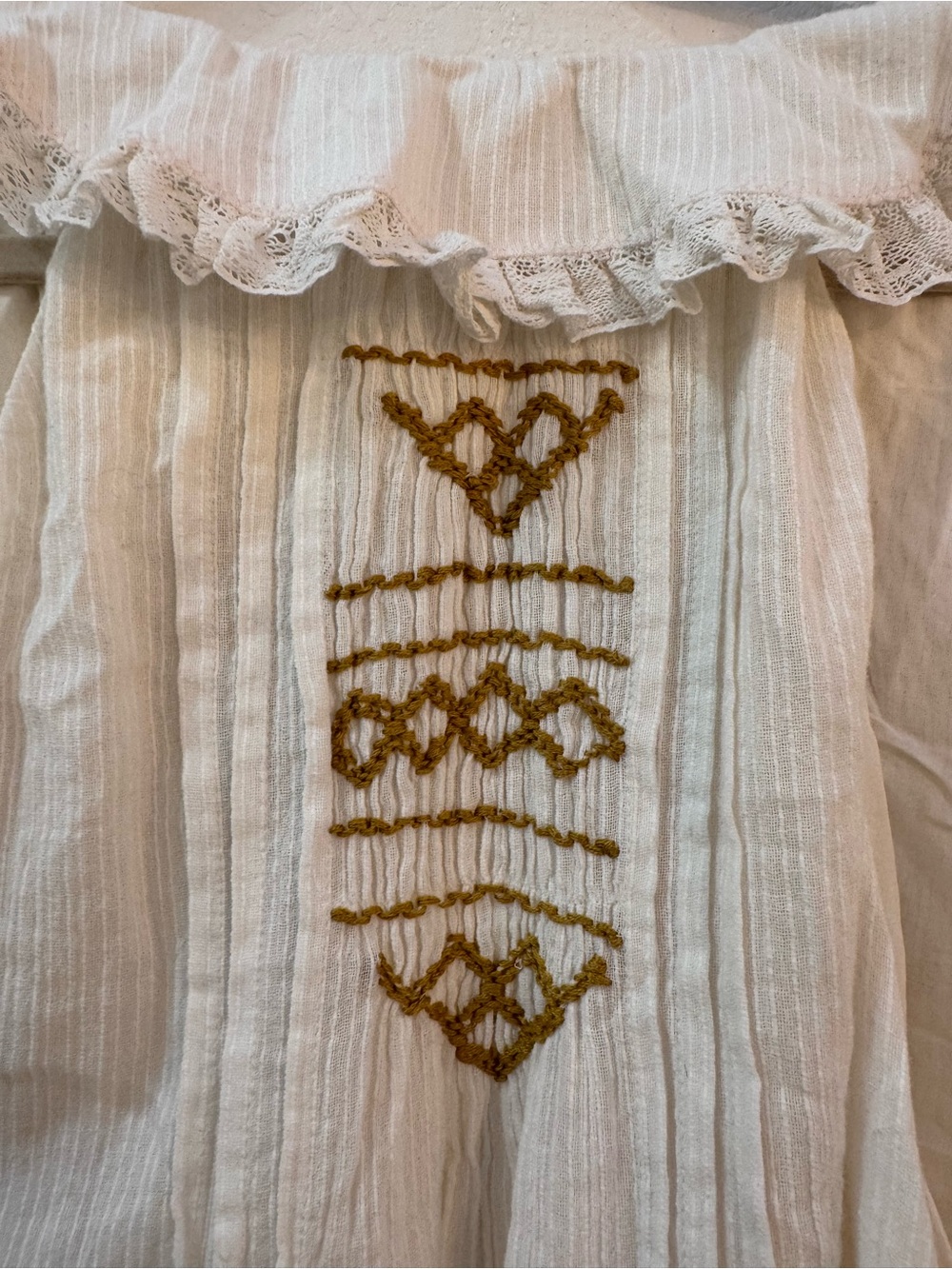 NWT Free People Cream Ruffle Collar Embroidered Sleeveless Mini Babydoll Dress - Picture 12 of 15